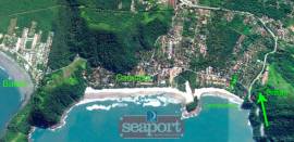 AÃ©rea com a localizaÃ§Ã£o do condomÃ­nio e terreno apoio praia na rua da praia