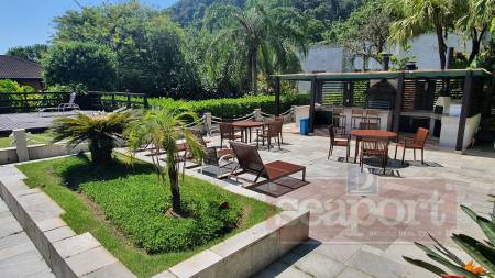 espaço gourmet com solario o e vista para o mar